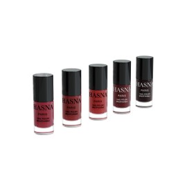 Hasna Paris - Halal Nagellack - Privatkollektion - Umweltfreundlich - Glanz und langer Halt - einfach aufzutragen - 5 x 6 ml (Rot)