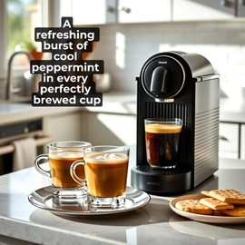 Peppermint Pinwheel Flavored Coffee Pods, Pack of 10 Capsules – Compatible with Nespresso Vertuoline – Smooth Arabica Blend, Cool Minty Taste – Natural Flavor, Recyclable Pods – Hot or Iced Coffee