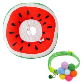 1 Piece Watermelon Anti-Licking Ring And 1 Piece Collar, Creative Cute Collar, Cat Supplies, Adjustable Collar.