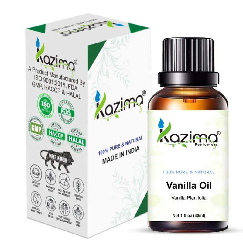 KAZIMA Vanilla Essential Oil - 100% Pure Natural & Undiluted