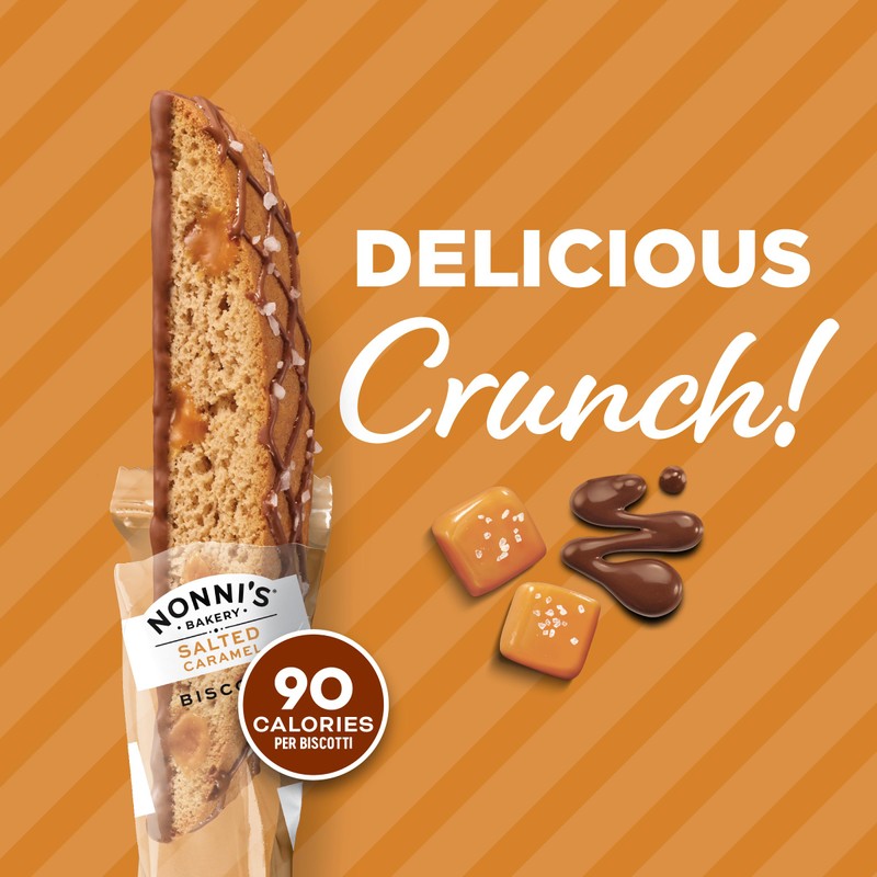 Nonni's Salted Caramel Milk Chocolate Biscotti Cookies — Individually Wrapped