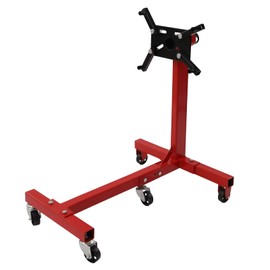 PIAOCAIYIN Folding Engine Stand, 1250 lbs Capacity Engine Run Stand, Heavy-Duty Motor Stand w/360 ° Rotatable Head & Swivel Caster Wheels, for Garages, Repair Shops, Red