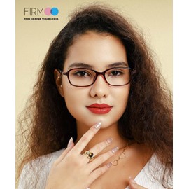 Firmoo Blue Light Blocking Glasses Women/Men, Burgundy Rectangle Computer Glasses Anti Eye Strain Gaming Glasses