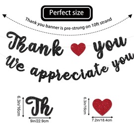 JNXCYQ Thank You Banner for Employee Appreciation Decorations,Glitter We Appreciate You Banner-Thank You Sign Decor for Employee Coworker Staff Teacher,Goodbye Farewell Going Away Party Decorations