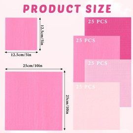 Layhit 100 Pcs Cocktail Napkins Disposable Beverage Napkins Square Paper Dessert Tissue for Wedding Birthday Holiday Party Supplies(Pink Series,5 x 5 Inch)