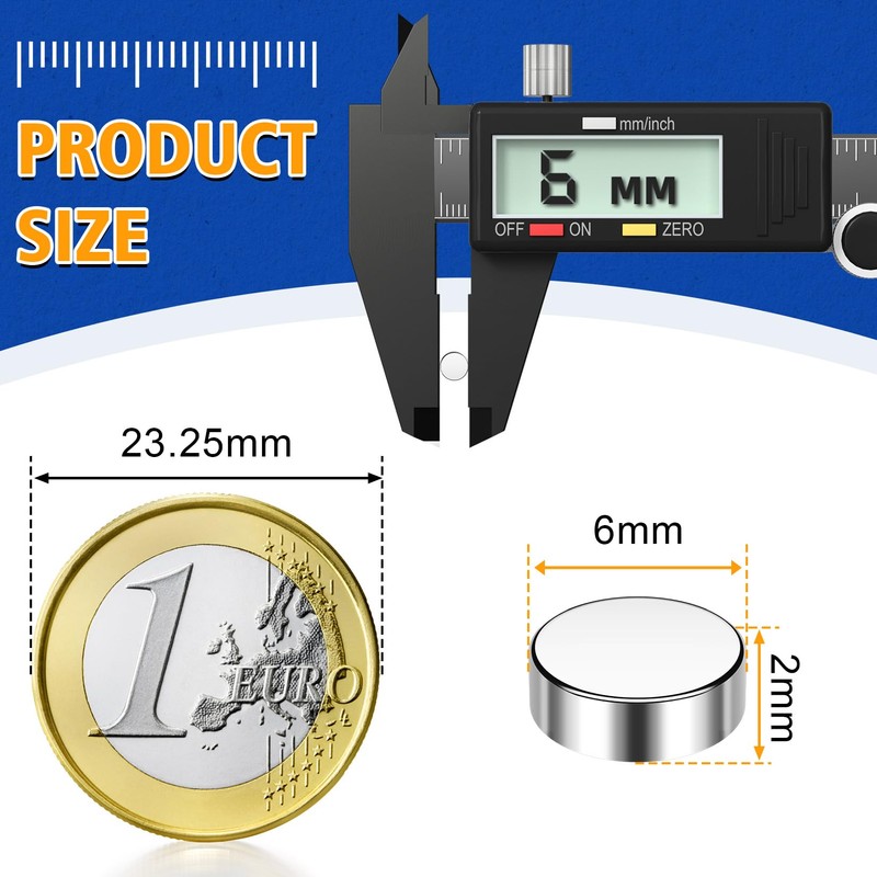 VNDUEEY 50 Pack Magnets, 6x2mm Fridge Magnets for Adults, Whiteboard