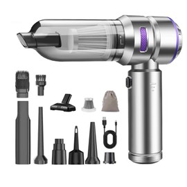 CHOLANG Mini Car Vacuum Cleaner,20000PA 4-in-1 Cordless Handheld Vacuum Cleaner with 6000mAh Battery Brushless Motor Hand Held Vacuum Air Duster & Air Blower & Pump for Car,Office and Home Cleaning