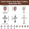 SUNNYCLUE 1 Box 40pcs Easter Rosary Charms Beads Enamel Cross