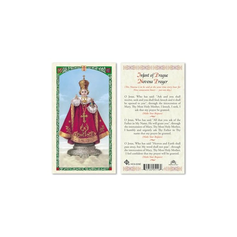 San Francis Imports Infant of Prague Novena Prayer Laminated Holy