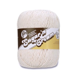 Lily Sugar 'N Cream Super Size Solid Yarn, 4oz, Gauge 4 Medium, 100% Cotton - Ecru - Machine Wash & Dry