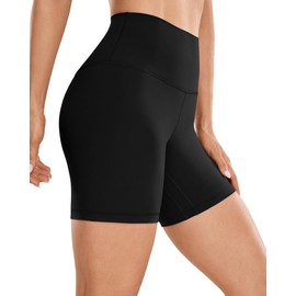 QUEENIEKE Cycling Shorts Women's High Waist Tummy Control Sports Shorts Squat Proof for Yoga, Running & Fitness - 15 cm, black, XS