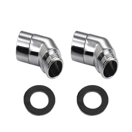 2 Pcs Shower Head Adapter, 135° Solid Brass Shower Elbow Adapter with Rubber Spinable G1/2" Shower Head Extension Arm for Connection of Wall Mounted Shower Handheld Showerhead