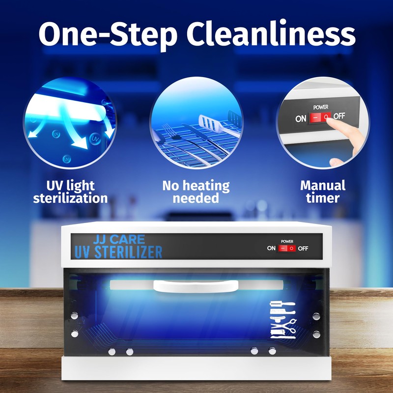JJ CARE UV Sanitizer Cabinet – 8L Capacity, Manual Timer,