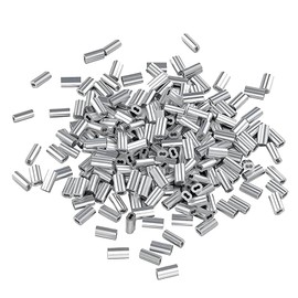 ALLVD Wire Rope Sleeve 0.04 inch (1 mm) 0.08 inch (2 mm) (Approx. 100 pcs) 8 Letter Type Aluminum Ring Cover Letter Style Aluminum Alloy Fastening Rivet Fastening Machine for Wire Rope (Silver Color) 0.04 inch (1 mm)