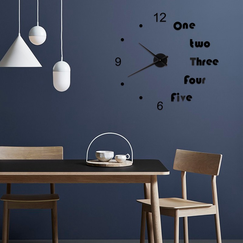 Acrylic Wall Clock DIY Mirror Stickers Modern Wall Art Decal