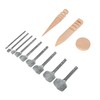 mosegor 9 PCS Half-Round Cutter Punch with 3 PCS Wood
