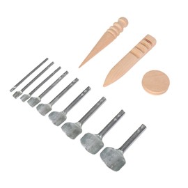 mosegor 9 PCS Half-Round Cutter Punch with 3 PCS Wood Slicker Burnishes Leather Craft Tools Leather Hole Punch for Crafting Strap Belt Wallet and Bag