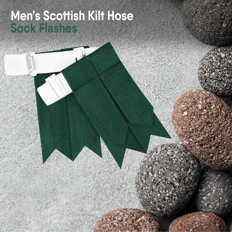 Men’s Kilt Flashes with Adjustable Buckle – Plain & Tartan