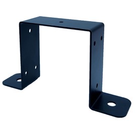 8 Pcs Black Strap Post Ties Brackets for 4x4 Post Heavy Duty Wood Deck Fence Post Tie Gazebo Mounting Bracket, Thickness 2mm