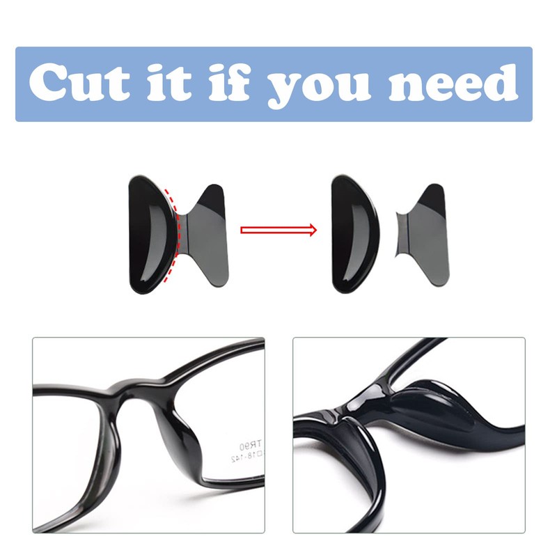 UPIONIC Eyeglass Nose Pads, Silicone Anti Slip Adhesive Eyewear Nose