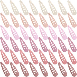 Cptots 48 PCS Small Metal Barrettes For Women Non Slip Water Drop Snap Clips For Thick Thin Fine Hair Classic Accessories,Gradient Pink,1.97 x 0.5 In