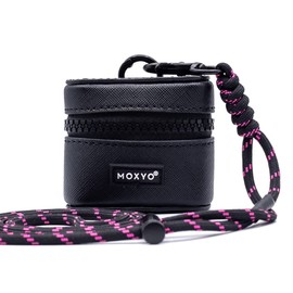 Moxyo AirPods Pro Case Cover with Removable Adjustable Lanyard, Full Protective PU Leather Case with Water Resistant Secure Zipper, Shockproof Protective case for AirPod Pros (Black)