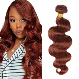 Fridnae Hair Copper Bundles Color 33 Body Wave Human Hair Bundle Reddish Brown 1 Bundle 32 Inch Color 33 Auburn Body Wave Bundles Copper Red Hair Weave