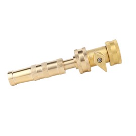 Garden Hose Nozzle High Pressure Adjustable Jet Nozzle, Water Sprayer, with Garden Water Hose Shut Off Valve, Heavy Duty Brass Hose Nozzle 3/4" GHT Connector
