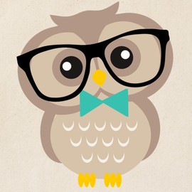 CafePress Cute Hipster Owl Tote Bag Natural Canvas Tote Bag, Reusable Shopping Bag