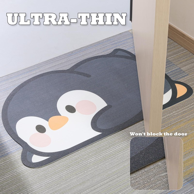 Tyrafry Cute Animal Bath Mat - Lovely Penguin Non-Slip Super