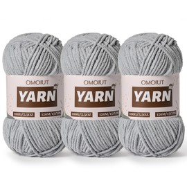 3 Packs Plush Chenille Chunky Crochet Yarn - Baby Yarn for Crocheting Soft - Velvet Yarn Knitting for Blankets Crafts - Fluffy Amigurumi Yarn 300g / 393yd (3 Grayish)
