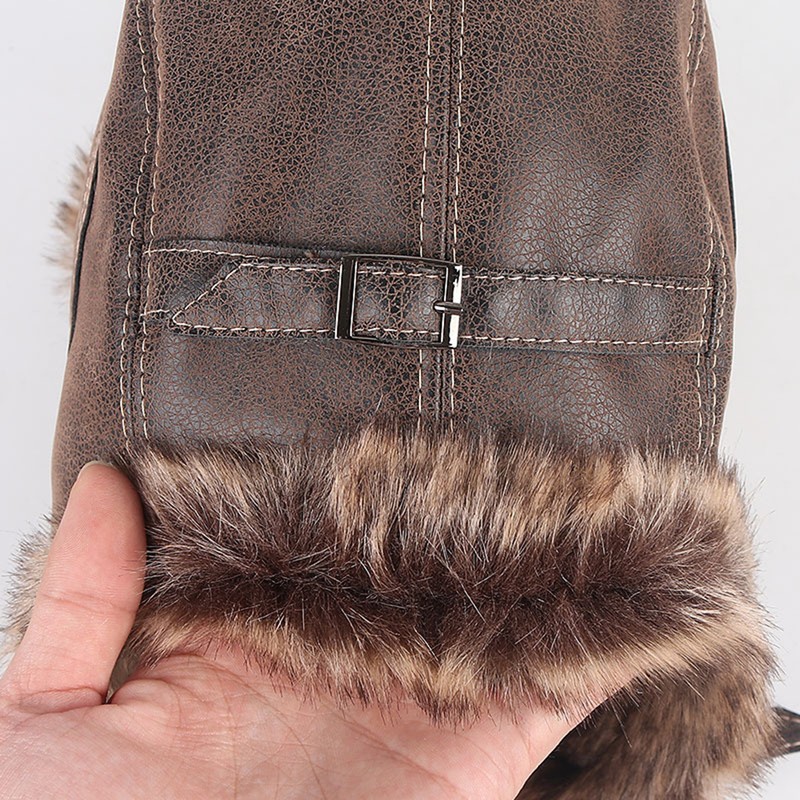Men's Winter PU Leather Lei Feng Warm Ear Protection Windproof