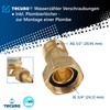 tecuro - 49600 Water Meter Screw Connections, 3/4 Inch Nut