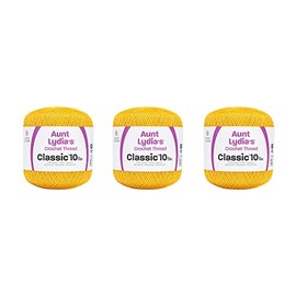 Aunt Lydia Classic Yarn, 3 Pack, Golden Yellow 3 Count