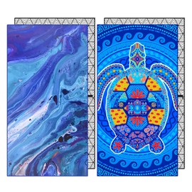 Sand Free Microfiber Beach Towels Adult-Blue River Turtlelife Quick Fast Dry Beach Oversized Accessories Travel Swim Pool Camping Essentials Lightweight Compact Packable Resistant Gifts Family