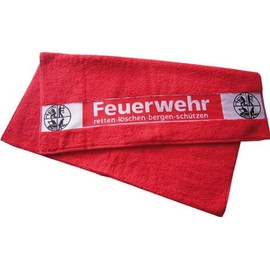 AWEHIRU Versandhaus des Deutschen Feuerwehrverbandes GmbH Fire Brigade Bath Towel 140 x 70 cm with Fire Brigade and Signet Save Erase Mountains Protect Bath Towel Shower Towel 100% Cotton