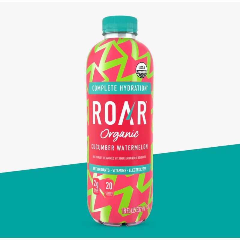 Roar Organic Beverages Variety Pack, 10-Pack (18oz Bottles) – Strawberry