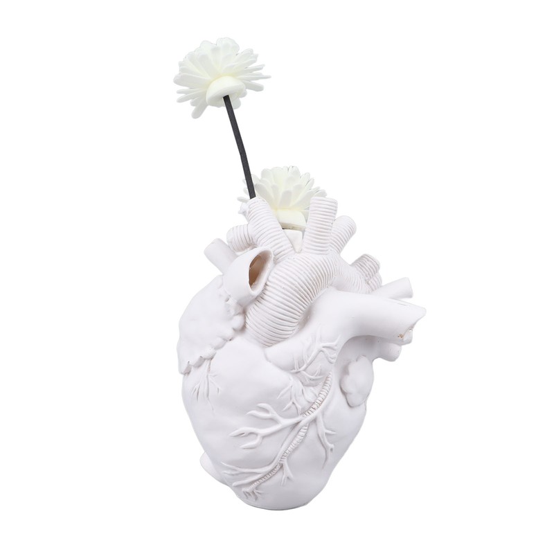 Creative Anatomical Heart Vases Resin Sculpture Heart Shaped Art Flower
