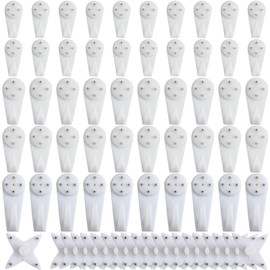 FKKFSS70PCS Non-Marking Hard Wall Picture Hooks, Multi-Size Multi-Purpose Picture Hooks, Beautiful and Strong, Suitable for Most Walls, Hang Artwork, Pictures, Towel Backpack Rack (White)