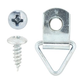 Mandala Crafts Triangle Ring Picture Hangers – Picture Hanger with Screws D Hooks for Picture Hanging - Silver D Rings Picture Frame Hangers 200 Set