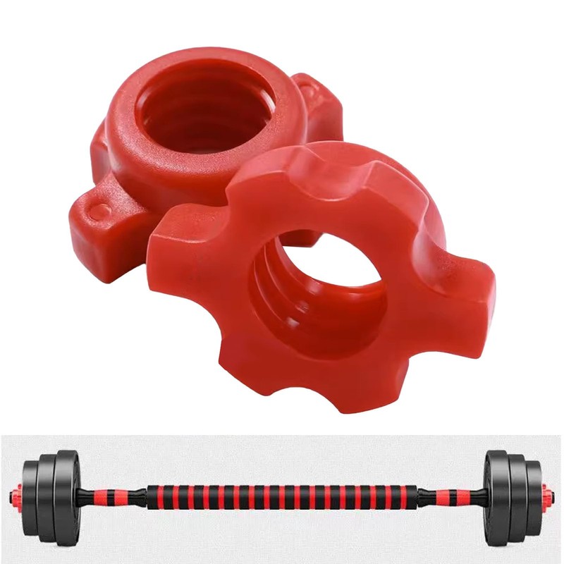 Buachois 2Pcs Dumbbell Nuts, Barbell Bar Hexagon Nuts Spinlock Collar