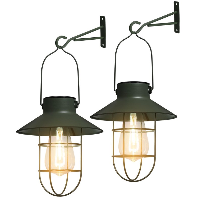 pearlstar Solar Lanterns Outdoor Metal Solar Powered Hanging Lights Waterproof