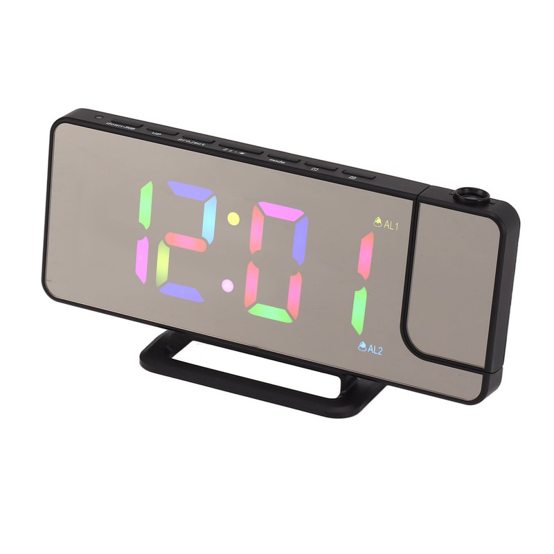 Digital Clock RGB LED Large Screen Mirror Projection Multifunctional Table