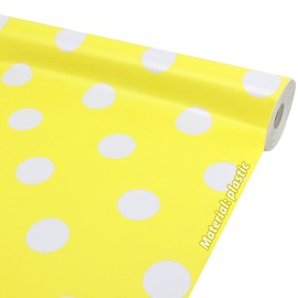 Yellow Dots Bulletin Board Roll Waterproof Erasable Bulletin Board Fade Resistant Anti Wrinkle Plastic Background Tape with Adhesive on The Back for Teacher Classroom Decor Wrap Craft Gifts