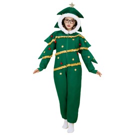 haikyuu Christmas Tree Cosplay Costume Cape And Skirt Green Tree Dress Ugly Funny Candy Cane Costume (green, medium)