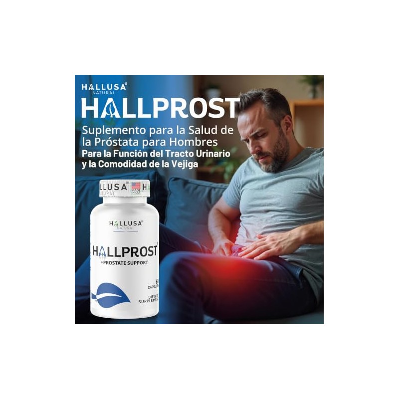 Hallusa Natural HALLPROST Próstata Inflamada Prostatitis Pastillas para la próstata,