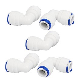 sourcingmap 3/8-inch Elbow Push Fit Tube Quick Connect 5pcs for RO Water System Drinking Fountain