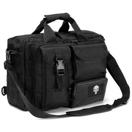 BAGZY Tactical Briefcase 14 Inch Laptop Bag Black,Tactical Messenger Bag for Men Military Bag Shoulder Bag Work Bag