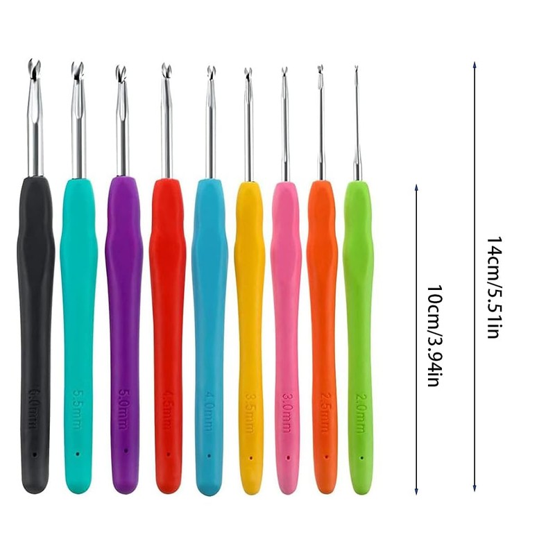 Crochet Hooks Set, Ergonomic Handle Crochet Hook Needles for Arthritic