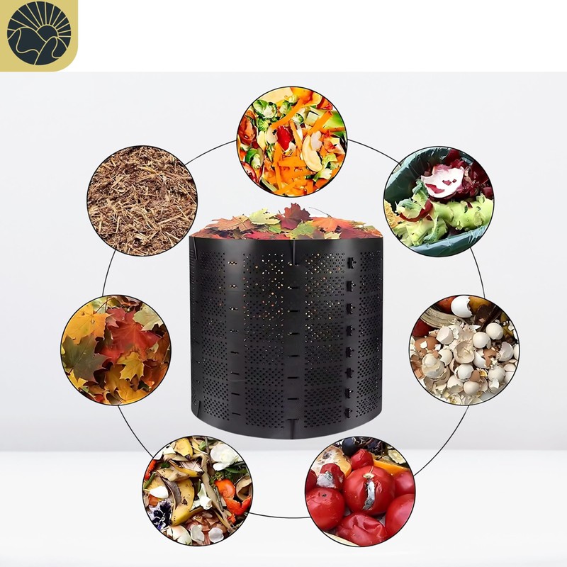 SunVara Compost Bins Outdoor Compost Bin Outdoor Composter Easy Assembling